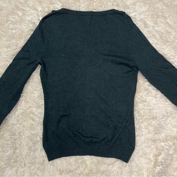 Merona Dark Green Button Up Cardigan w/ Ruffle Trim - Picture 7 of 8